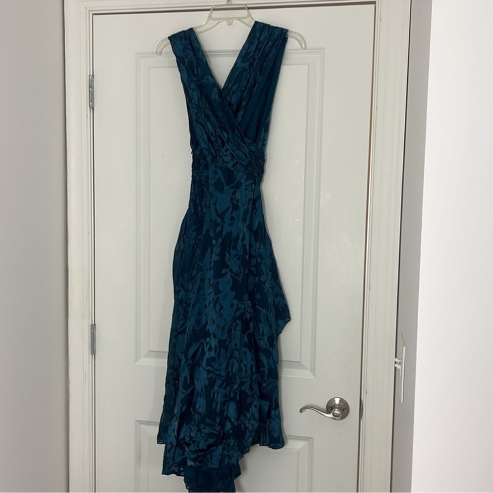 Diane Von Furstenberg Deep Blue Floral Midi Dress - Picture 8 of 11